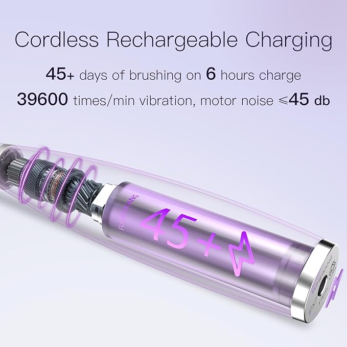 Kids Electric Toothbrushes 2 Pack Smart Sonic Toothbrush for Boys and Girls 3 4 5 6 7 8 9 10 11 12 (Purple+Green, 2 Pack)