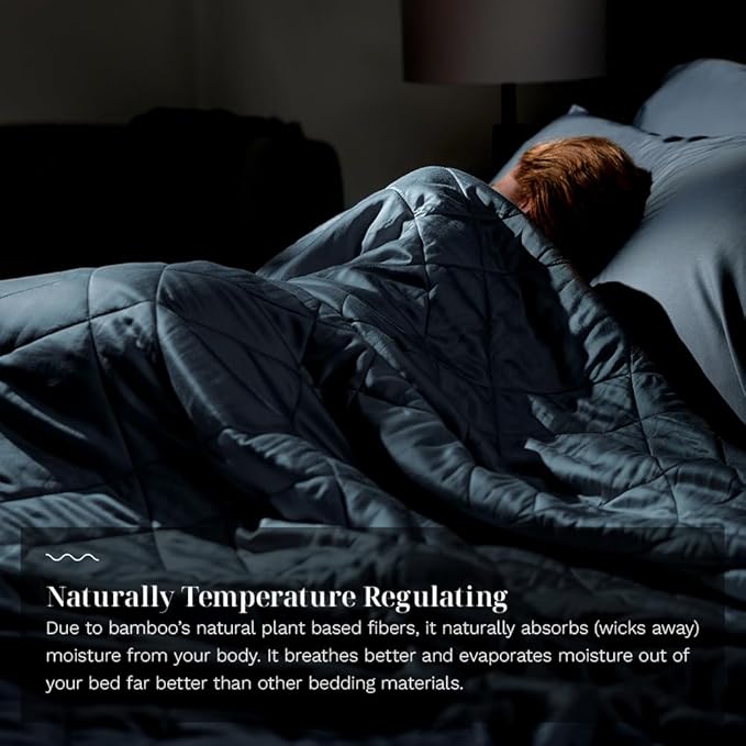 LUXOME Lightweight Blanket | 100% Rayon (Viscose) from Bamboo Fabric & Fill | Full/Queen - 86"x92" | Super Soft | Thermal-Regulating | Ocean-StrideForce Fitness