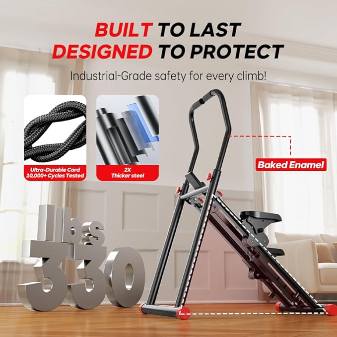 Stair Stepper for Home Gym Exercise, New Version Vertical Climber Machine for Full-Body Workout,Resistance Three-Speed Adjustment, Compact Folding Cardio Exercise Climber-StrideForce Fitness