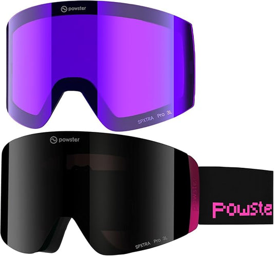 Ski Goggles Snow OTG Snowboard Goggles Magnetic Interchangeable Lens Frameless UV Protection Anti-fog mobile Skating-StrideForce Fitness