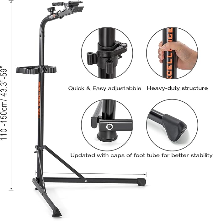 E-Bike Repair Stand (Max load 110lbs/50kg) - Bike Stand for Maintenance Workstand - Ebike Repair Stand Shop Home Mechanics for Mountain Bike and Road Bike (TB-WS51)-StrideForce Fitness
