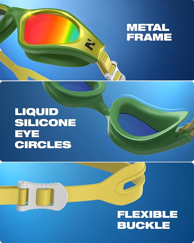 ZIONOR G1 Nava Super Anti-Fog Unisex Swim Goggles Mirror/Bright Smoke Lens-StrideForce Fitness