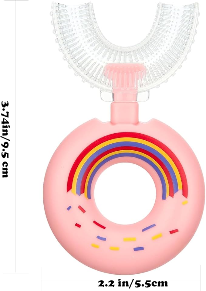 Toddler Toothbrush U Shaped,Lovely Colorful Food Grade Kids Toothbrush for 2-8 Years Old (4 Pack)