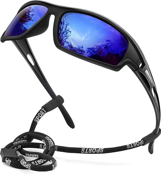 Polarized Sports Sunglasses for Men 100% UV Protection Wrap Around Unbreakable Sun Glasses for Fishing Driving-StrideForce Fitness