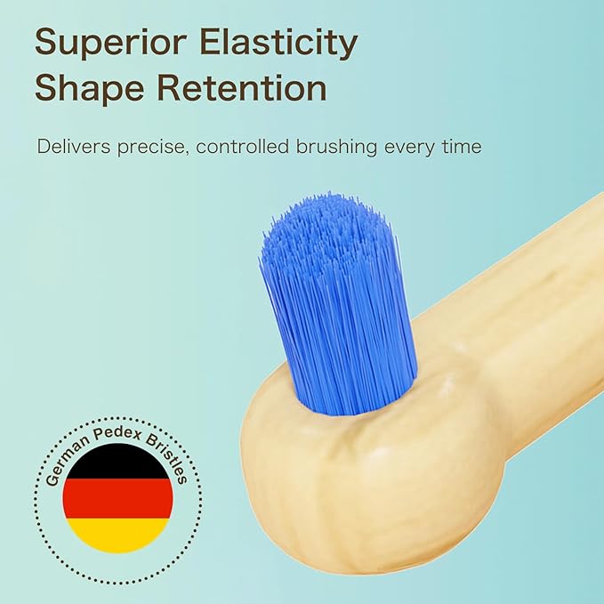 INUSO 5 Pack Bamboo End-Tuft Toothbrush for Braces & Interdental Cleaning | Orthodontic Toothbrush with German Pedex Bristles | Eco-Friendly, Soft, Precise, and Biodegradable