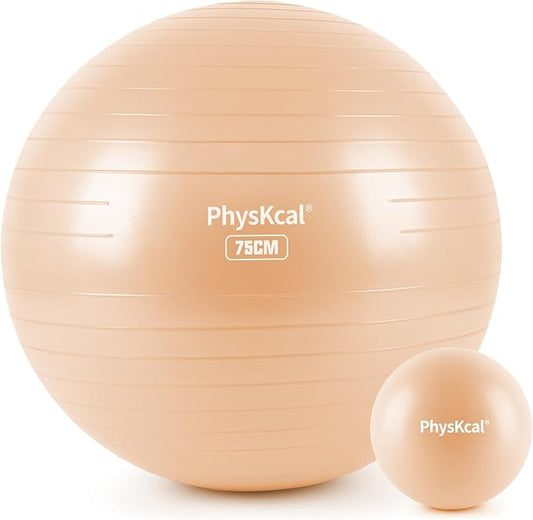 Yoga Ball for Exercise, Pilates Set, 4 Sizes Fitness Ball for Workout, Birthing, Pregnancy, Physical Therapy- Pump Included-StrideForce Fitness