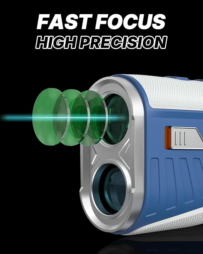 WOSPORTS Golf Range Finder with Slope Switch, 1200 Yards Rangefinder for Golfing & Hunting, ±1yd Accuracy, 0.3s Flag Locking Vibration, Rechargeable, Blue-StrideForce Fitness