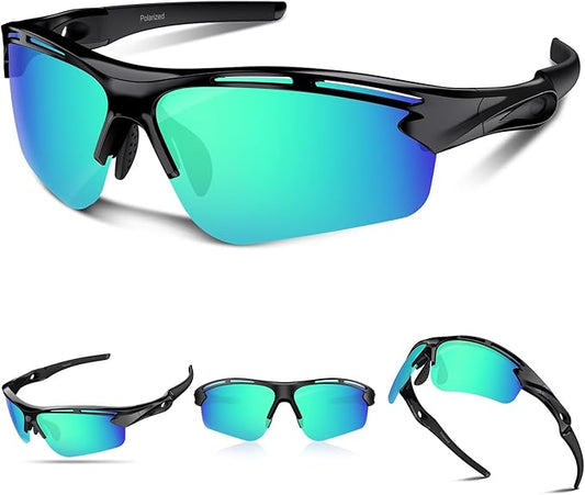 Polarized Sports Sunglasses for Men Women,UV400 Protection Sunglass for Running Cycling Fishing Hiking TR90-StrideForce Fitness