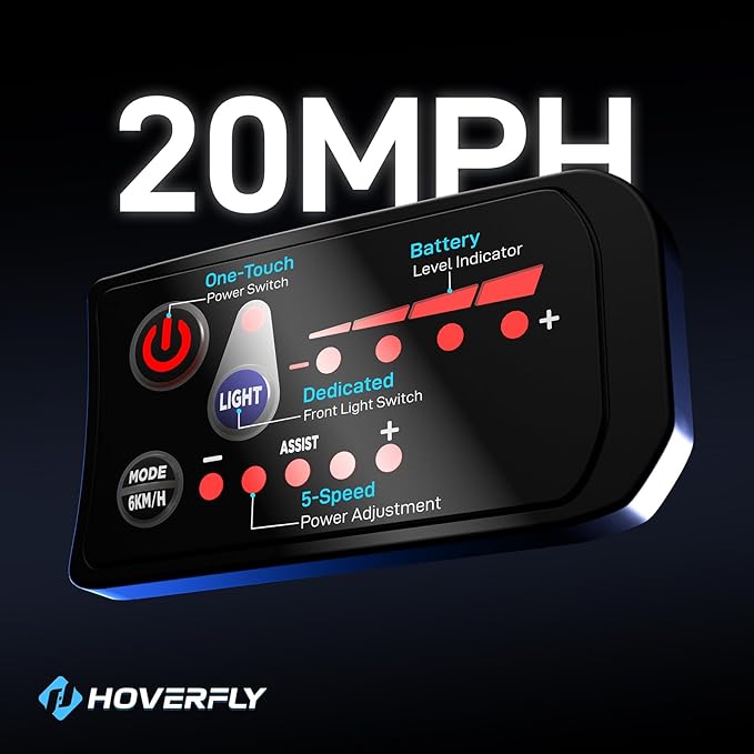 HOVERFLY OUREA 26" Electric Bike for Adults, 750W Peak Motor Mountain Ebike, 20MPH Up to 40 Miles, UL2849 Certified, 7-Speed, Removable Battery, Shock Absorber, Fat Tire Commuter E-Bike-StrideForce Fitness