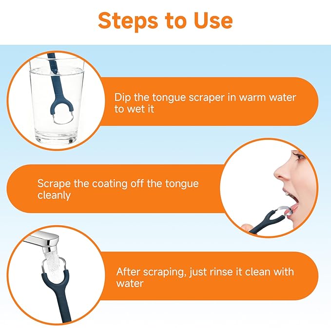 4 Pcs Tongue Scraper for Adults, 4 Colors Stainless Steel Metal Oral Cleaner, Reusable Tongue Hygiene Tool, Portable Tool for Travel and Home Use