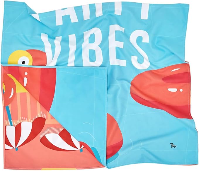 Dock & Bay Beach Towel - Quick Dry, Sand Free - Compact, Lightweight - 100% Recycled - Includes Bag - Pool Party Vibes - Extra Large (200x90cm, 78x35)-StrideForce Fitness