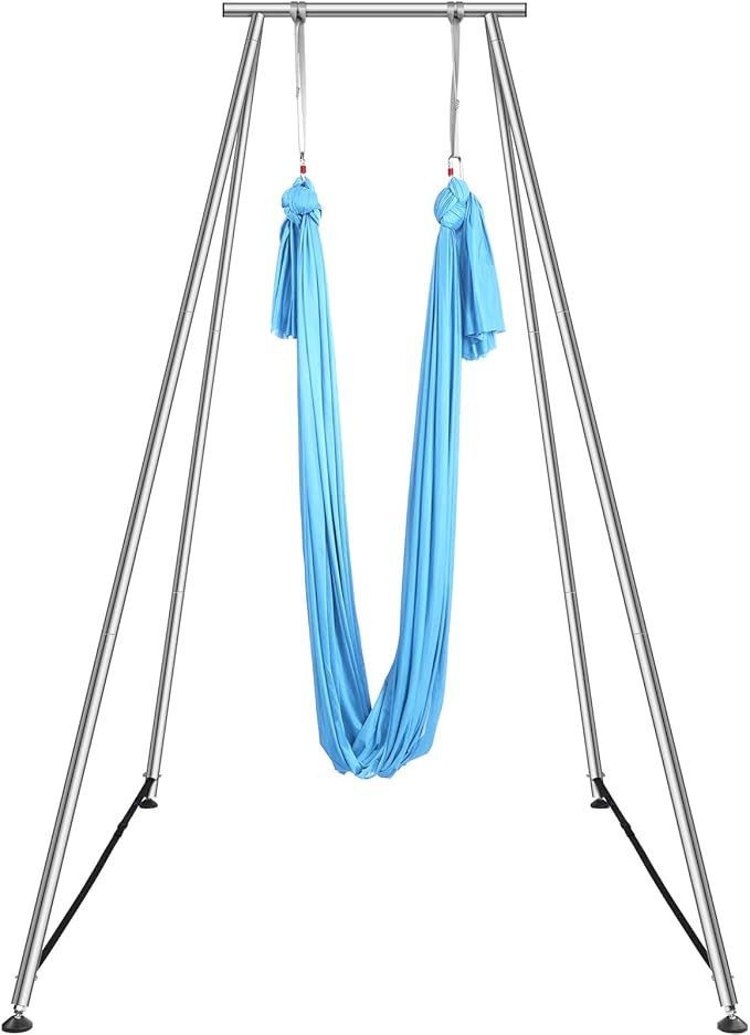 VEVOR Aerial Yoga Frame, 9.67 ft Height Swing Stand, Max 551.15 lbs Load Chrome-Plated Steel Pipe Inversion Yoga Rig for Indoor Outdoor Use-StrideForce Fitness