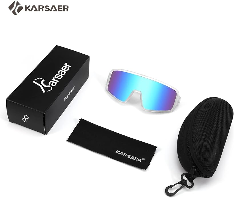 Karsaer Vision Sports Sunglasses Cycling Glasses Baseball Softball Sunglasses Unisex for Adult Youth Kids Boys Girls 8-16-StrideForce Fitness