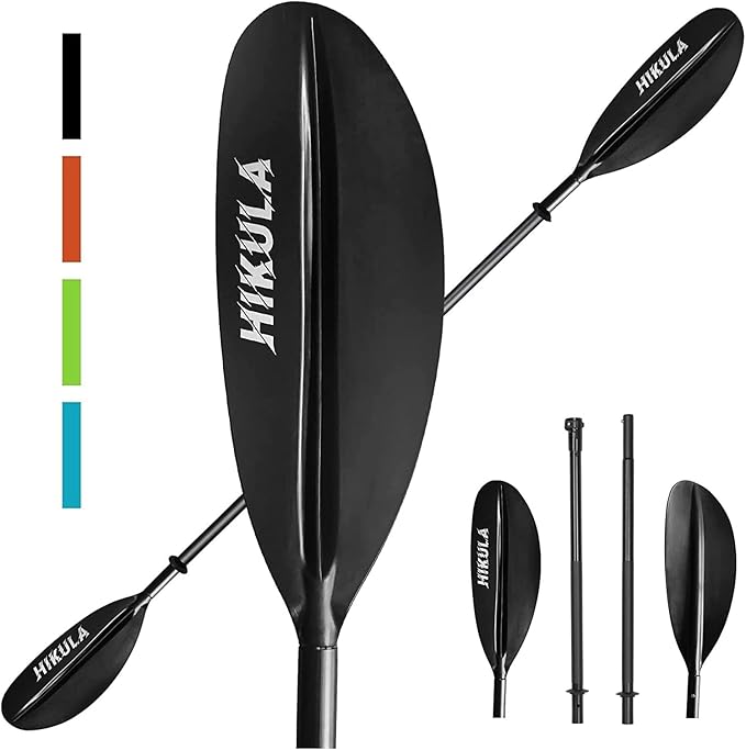 Kayak Paddle 4 Pieces Aluminum Shaft and PP Blade Floating 86.6in/220cm, 90.5inch/230cm Lightweight Oars-StrideForce Fitness