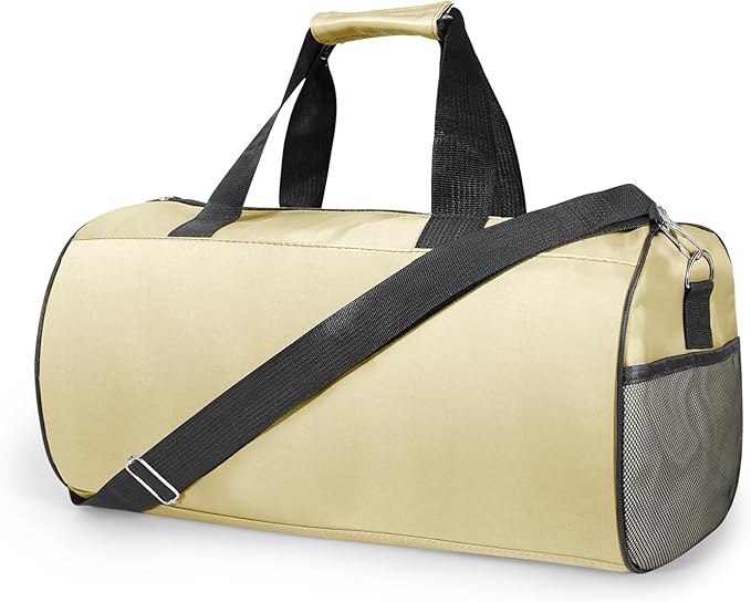 C&F BOGMOST Small Gym Bag for Travel & Duffel - 20 Inch Lightweight Carry On Bag for Men & Women, Mini Duffel Bag,Perfect for Sports, Weekend Trips, and Overnight Stays, Beige-StrideForce Fitness