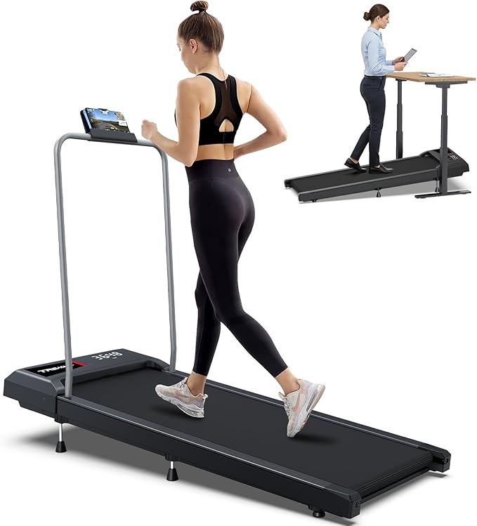 WELLFIT Auto Incline Folding Treadmill - 10% Incline Desk Walking Pad Treadmill with Handlebar, 400 lbs Heavy-Duty Capacity, Space-Saving Quiet Under-Desk Design for Home Office, Seniors & Fitness-StrideForce Fitness