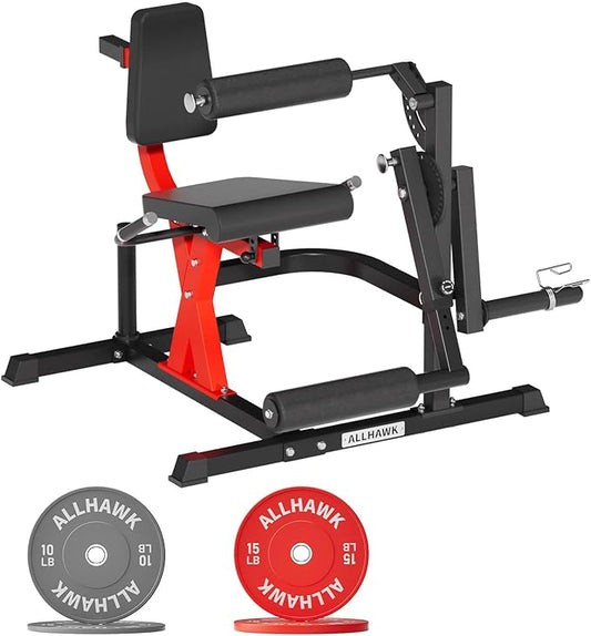 All-in-One Leg Extension and Curl Machine, Adjustable Seated Leg Rotary Extension Machine for Lower Body, Plate Loaded Home Gym Weight Machine for Thigh Workouts-StrideForce Fitness