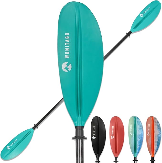 Kayak Paddle Premium Carbon Fiber Paddle with Reinforced PP + Fiberglass Blade, Floating Adjustable Kayaking Oars, 3 Piece, 220-240 cm/86-94 Inches, 240-260 cm/94-102 Inches-StrideForce Fitness