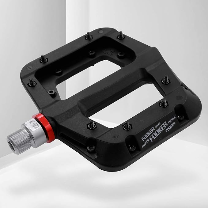 FOOKER MTB Pedals Mountain Bike Pedals 3 Bearing Non-Slip Lightweight Nylon Fiber Bicycle Platform Pedals for BMX MTB 9/16"-StrideForce Fitness