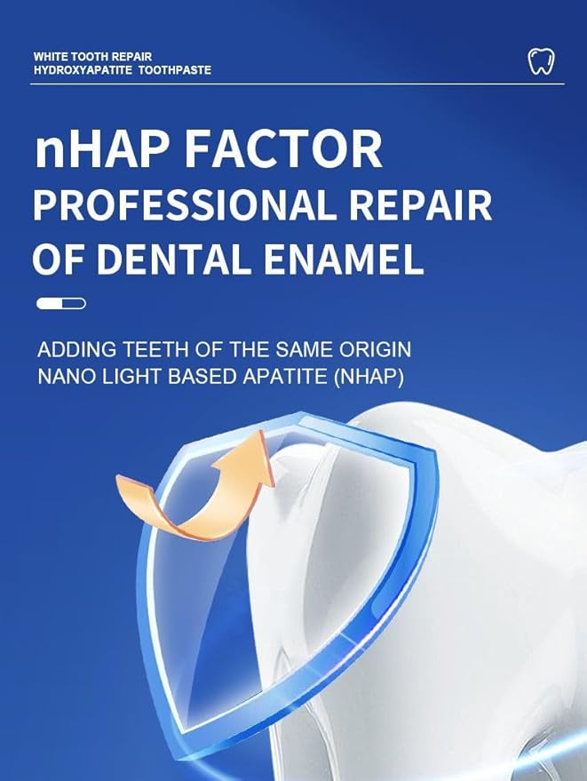 2 Pcs 7.5% Hydroxyapatite Toothpaste for Advanced Enamel Protection and Tooth Strengthening, Gentle and Effective Formula Fresh Breath Suitable for Sensitive Teeth.