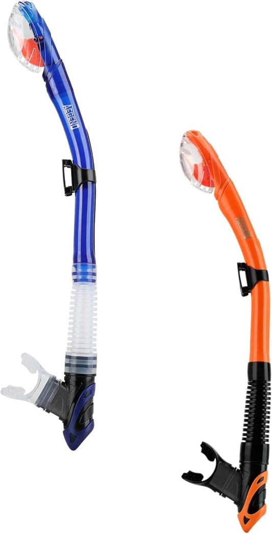 Aegend Dry Snorkel, Dive Mask Easy-Breath Free Diving Snorkel for Snorkeling Scuba Diving Freediving Swimming, with Top Dry Valve and Food-Grade Silicone Mouthpiece-StrideForce Fitness