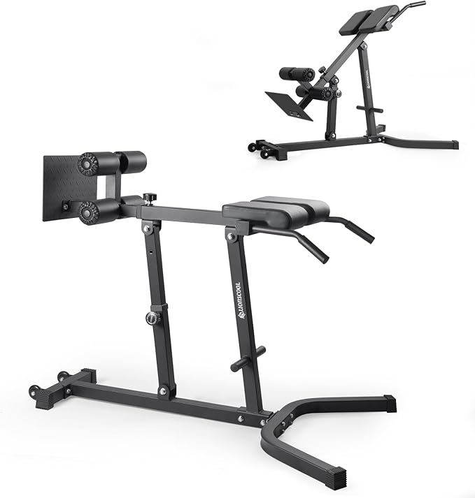 LIONSCOOL Heavy-Duty Adjustable Roman Chair - Back Extension Bench with Multiple Adjustment Functions- Hyperextension Bench Perfect for Home Gym-StrideForce Fitness