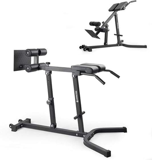 LIONSCOOL Heavy-Duty Adjustable Roman Chair - Back Extension Bench with Multiple Adjustment Functions- Hyperextension Bench Perfect for Home Gym-StrideForce Fitness