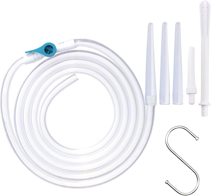 Enema Replacement Tube 6.6FT Silicone Enema Hose with 5 Reusable Nozzle Tips – Flexible Leak-Proof Enema Kit Replacement Tubing for Colon Cleansing and Detox Douche-StrideForce Fitness