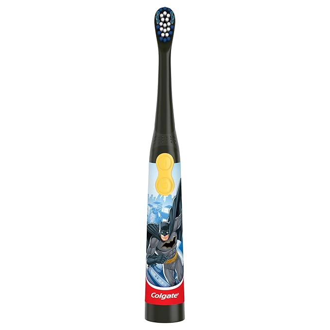 Colgate Kids Battery Powered Toothbrush, Batman, Extra Soft Toothbrush, Ages 3 and Up, 1 Pack