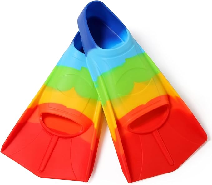 Kids Swim Fins,Short Kids Fins Youth Swimming Flippers for Lap Swimming Training for Children Girls Boys Beginners-StrideForce Fitness