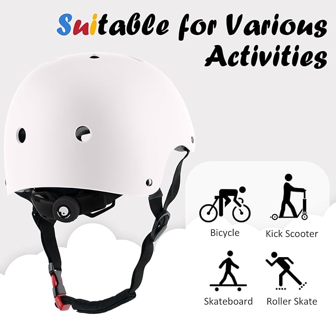 Kids Bike Helmet, Adjustable and Multi-Sport, from Toddler to Youth, 3 Sizes-StrideForce Fitness