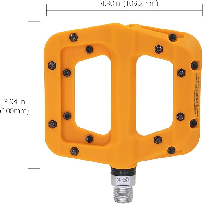 FOOKER MTB Pedals Mountain Bike Pedals 3 Bearing Non-Slip Lightweight Nylon Fiber Bicycle Platform Pedals for BMX MTB 9/16"-StrideForce Fitness