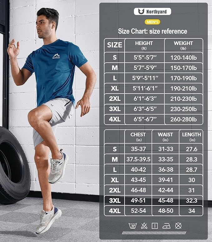 NORTHYARD Men's UPF 50+ Sun Protection Shirts Swim SPF UV Quick Dry Short Sleeve T-Shirts for Athletic Fishing Rash Guard-StrideForce Fitness