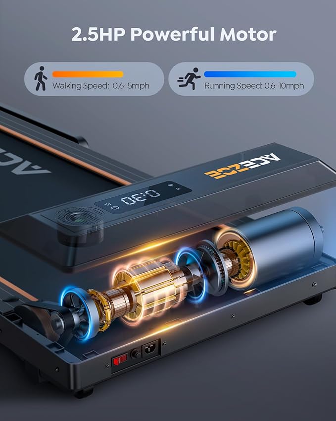 2 in 1 Folding Treadmills for Home Small Office, 2.5HP Walking Pad Treadmill with Handle Bar, 300lbs Capacity, Copmact Protable Treadmill with Smart APPs, 12 HIIT Modes and Touch Screen-StrideForce Fitness