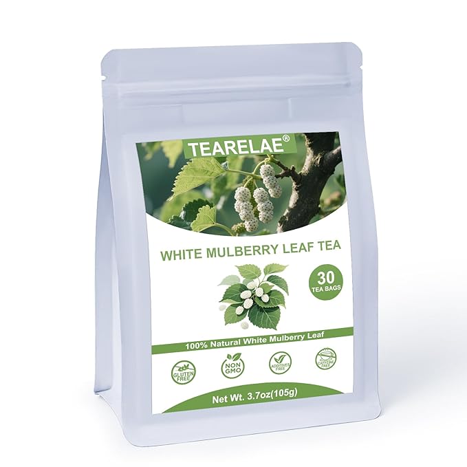 TEARELAE - White Mulberry Leaf Tea Bags, 30 Count - Premium Mulberry Tea - Caffeine-free - Non-GMO - Lightly Sweet & Refreshing - Support for Healthy Digestion-StrideForce Fitness