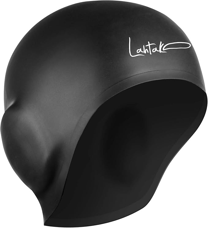 3D Swim Caps - Ear Protection Swimming Cap for Women & Men - Silicone, Waterproof - Fits Long & Short Hair - Adult & Youth-StrideForce Fitness