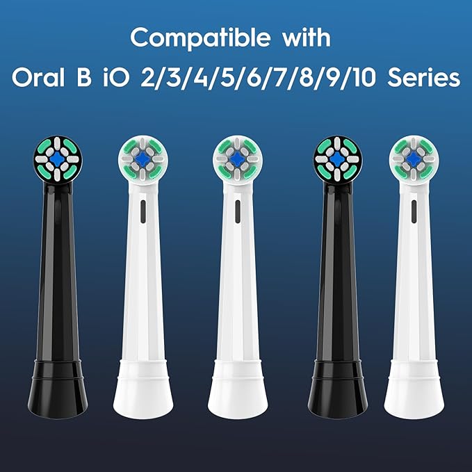 10 Pcs IO Replacement Heads Compatible with Oral B IO 2/3/4/5/6/7/8/9/10 Series Electric Toothbrush, Brush Heads Compatible with Oral B IO for Teeth Cleaning and Gum Protection (White)