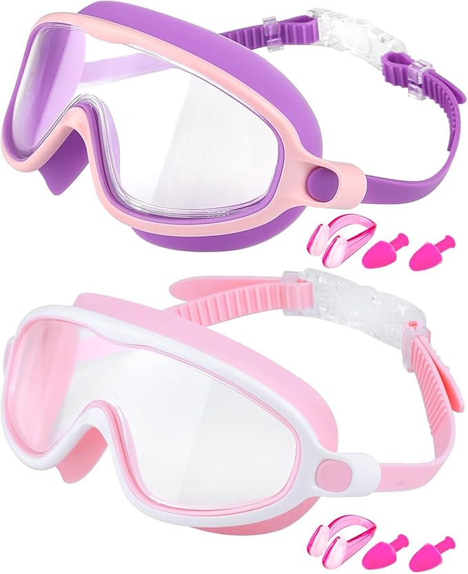 Rantizon Swim Goggles 2 Pack, Wide View Anti Fog&UV Swimming Goggles for Audlt, No Leaking Swim Glasses for Men Women Kids-StrideForce Fitness