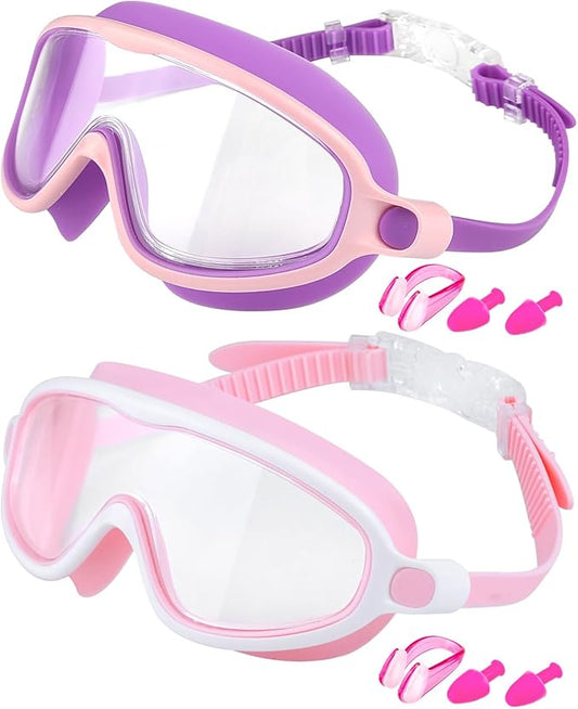 Rantizon Swim Goggles 2 Pack, Wide View Anti Fog&UV Swimming Goggles for Audlt, No Leaking Swim Glasses for Men Women Kids-StrideForce Fitness