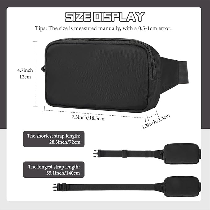 MoKo Fanny Packs for Women Men, Fashion Running Waist Packs, Crossbody Mini Bag Fanny Pack Belt Bag with Adjustable Strap for Running Outdoors Workout Travel Hiking Cycling-StrideForce Fitness