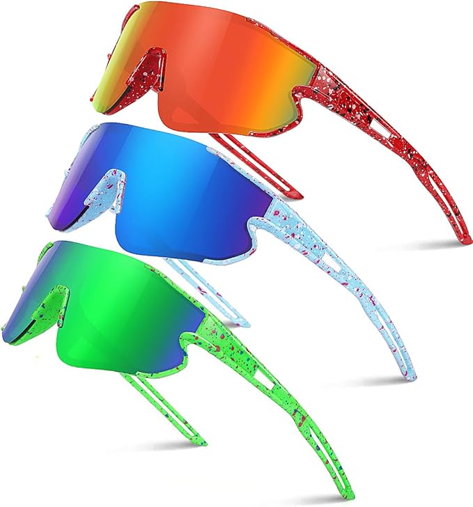 Kids Baseball Sunglasses for Boys Girls Youth Softball Cycling Sports Sunglasses UV400 Protection Age 5-12-StrideForce Fitness