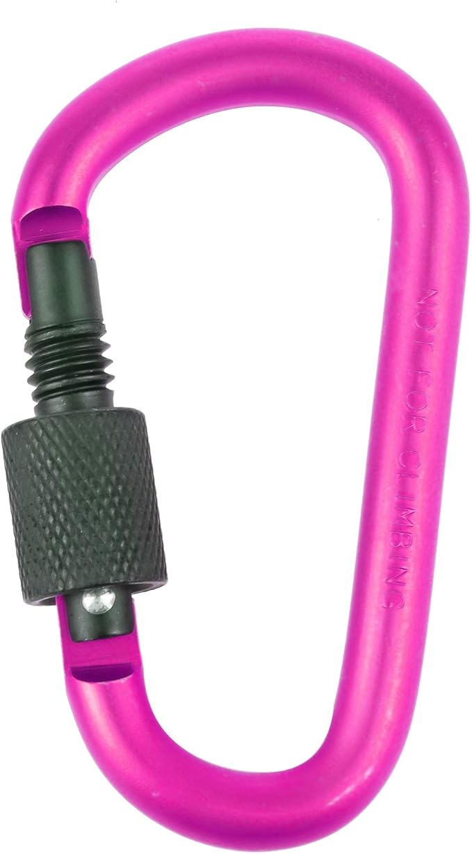 10 Pack Aluminum D Ring Key Rings Hiking Clips Locking Carabiner for Hiking Camping Fishing and Outdoor Use，Clips with Screw Gate Multicolored-StrideForce Fitness