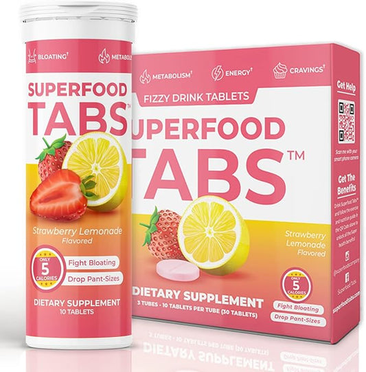Superfoods Company Detox Cleanse Drink - Supplement for Women & Men - Support Healthy Weight, Digestive Health, Cravings & Bloating Relief - Strawberry Lemonade Flavor [30 Tablets]-StrideForce Fitness