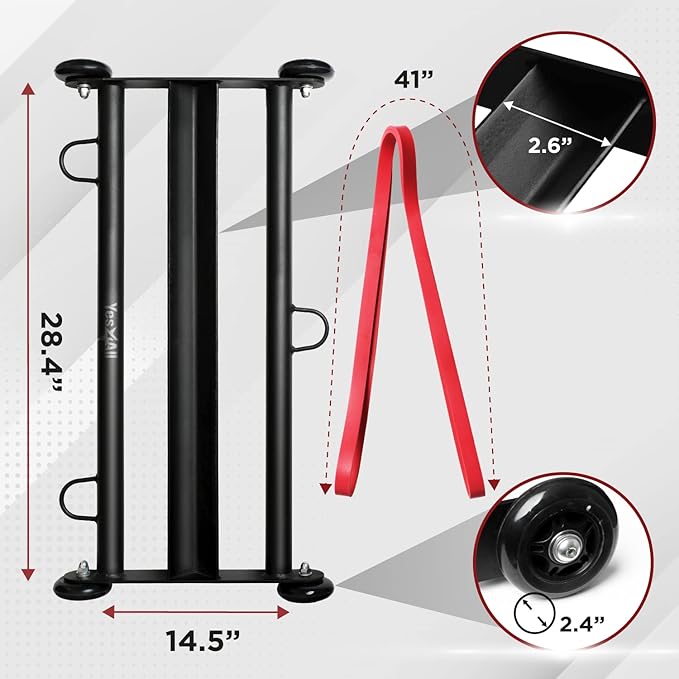 Yes4All Glute Ham Glider, Exercise Wheels for Home Gym Fitness, Glute Hamstring, Booty Building-StrideForce Fitness