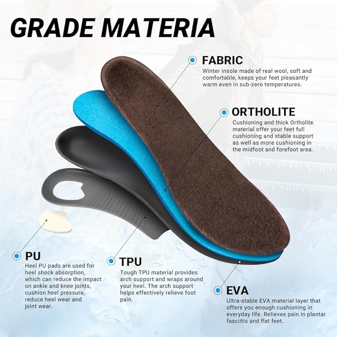 VALSOLE Heavy Duty Support Pain Relief Orthotics - 220+ lbs Plantar Fasciitis High Arch Support Insoles for Men Women, Flat Feet Orthotic Insert, Work Boot Shoe Insole, Absorb Shock with Every Step-StrideForce Fitness