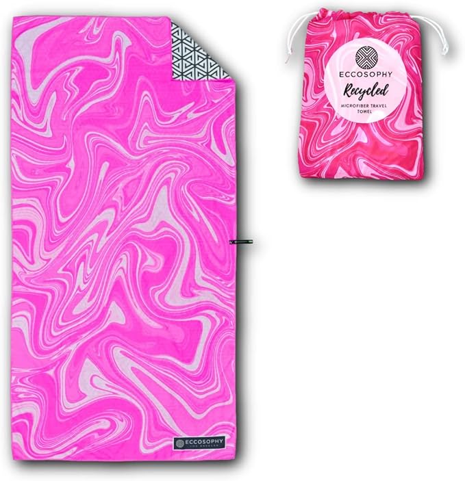 ECCOSOPHY Microfiber Beach Towel - Sand Free Towels are Quick Dry, Light Weight, Super Absorbent - Perfect Pool, Travel, Cruise, Camping Essentials - Oversized Extra Large for Adults 71x35 in-StrideForce Fitness