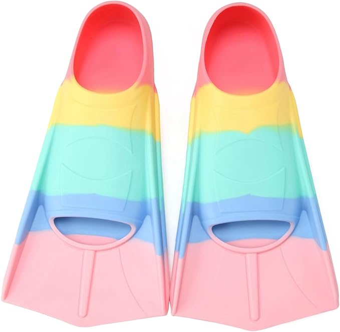 Kids Swim Fins,Short Kids Fins Youth Swimming Flippers for Lap Swimming Training for Children Girls Boys Beginners-StrideForce Fitness
