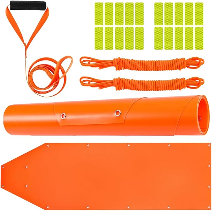 Deer Drag Sled - 1.2mm Thickened Tear-Resistant, 550Lbs Load Capacity Multi-Purpose Deer Cart with Non-Slip Handle for Hauling Hunter Trophies and Discarded Debris on Snow, Sand, Mud, Grass-StrideForce Fitness