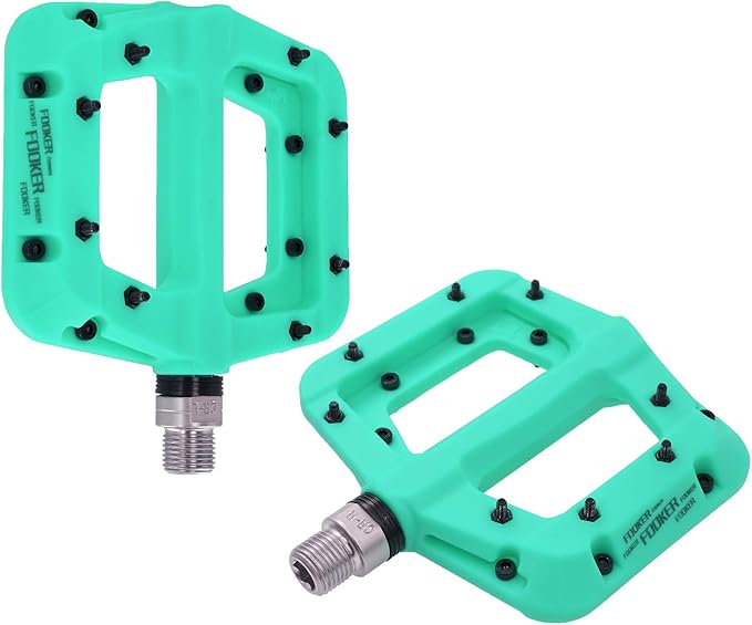 FOOKER MTB Pedals Mountain Bike Pedals 3 Bearing Non-Slip Lightweight Nylon Fiber Bicycle Platform Pedals for BMX MTB 9/16"-StrideForce Fitness
