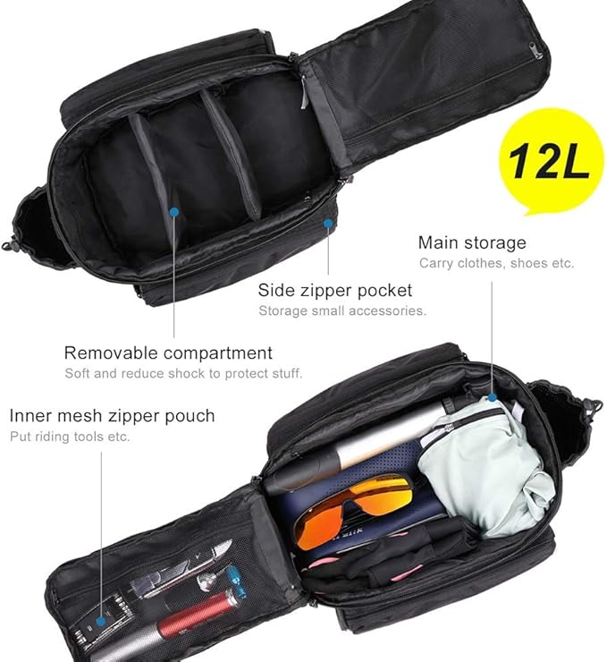 Rhinowalk Bike Bag Bike Trunk Bag Bike Pannier Bag,(for Bicycle Cargo Rack Saddle Bag Shoulder Bag Laptop Pannier Rack Bicycle Bag Professional Cycling Accessories)-StrideForce Fitness
